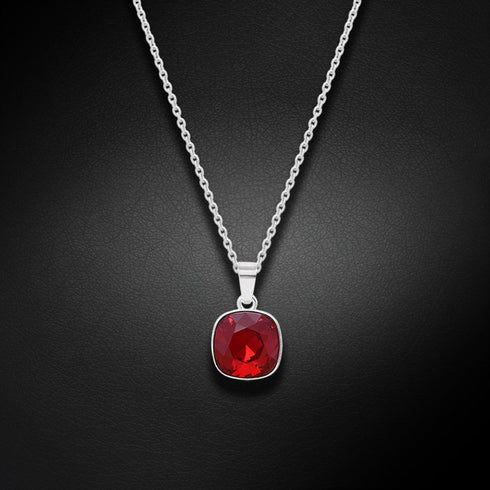 Sudraba kulons "Apžilbinošs Mirdzums (Siam)" ar Swarovski™ kristāliem
